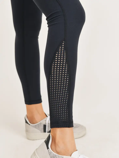 Black Leggings - Highwaist Perforated Leggings - Southern Belle Boutique