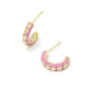 Jane Huggie Earrings - Gold Dark Pink Enamel - Southern Belle Boutique