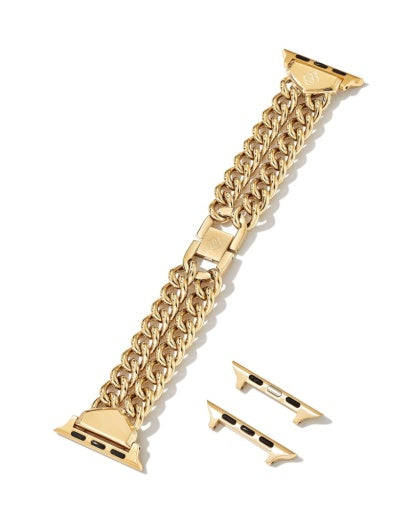 Whitley Double Chain Watch Band - Gold Tone M/L