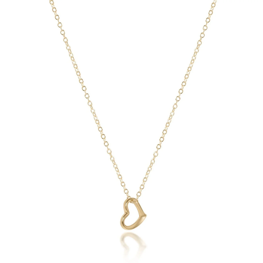 16" Necklace Gold - Love Gold Charm