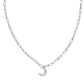 Pearl Initial J Short Pendant Necklace - Silver - Southern Belle Boutique
