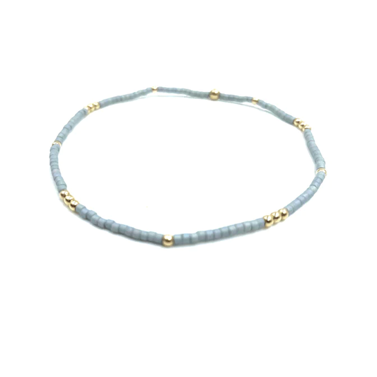 Newport Bracelet Blue/Gray + Gold - Southern Belle Boutique