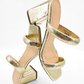 Farah Gold Heel Sandal - Southern Belle Boutique