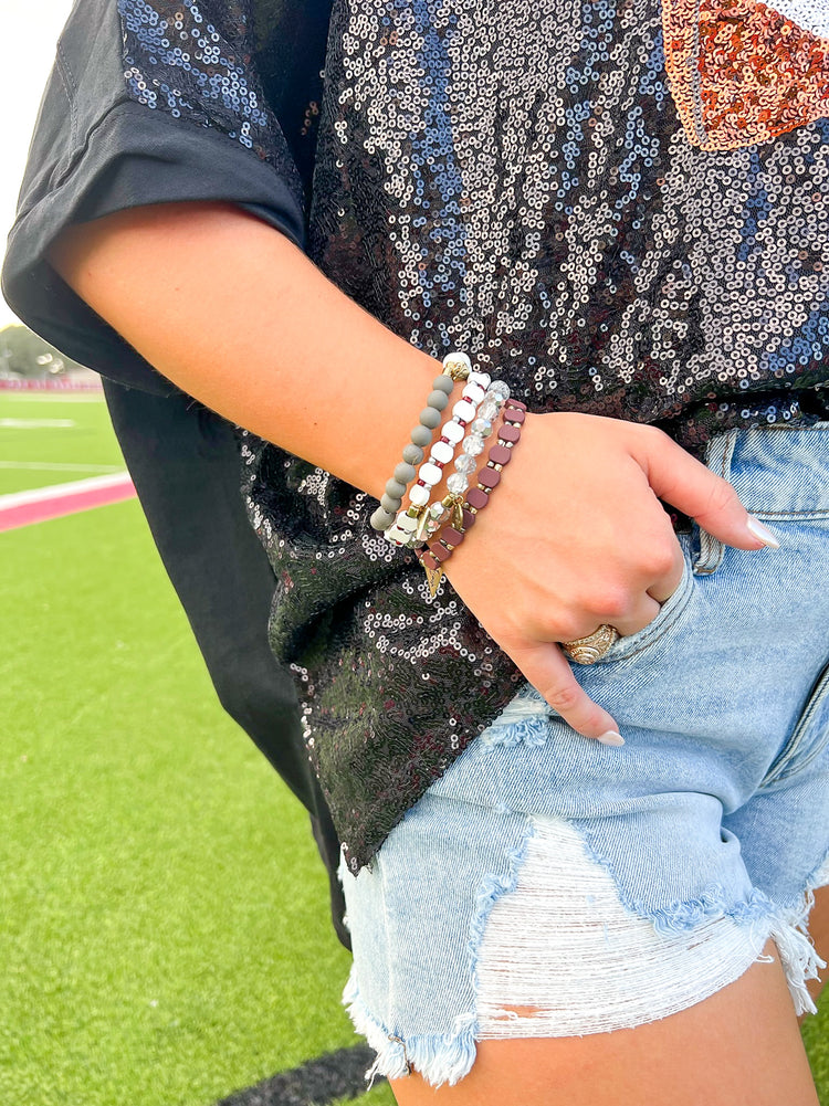Football Sequin Black Top - Southern Belle Boutique