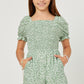 Girls Ditsy Floral Smocked Puff Sleeve Romper - Southern Belle Boutique