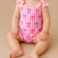 Pink Striped Coquette Swimsuit - Southern Belle Boutique