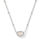 Mini Elisa Satellite Short Pendant Necklace Silver Iridescent Drusy