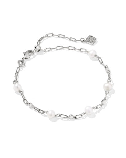 Ashton Delicate Chain Bracelet Silver Freshwater Cultured Pearl - Southern Belle Boutique
