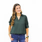 Forest Green Hi Lo Bubble Hem Blouse - Southern Belle Boutique