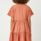 Mauve Polka Dot Button Detail Mini Dress