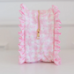 Ruffled Nylon XL Pouch - Pink Floral - Southern Belle Boutique