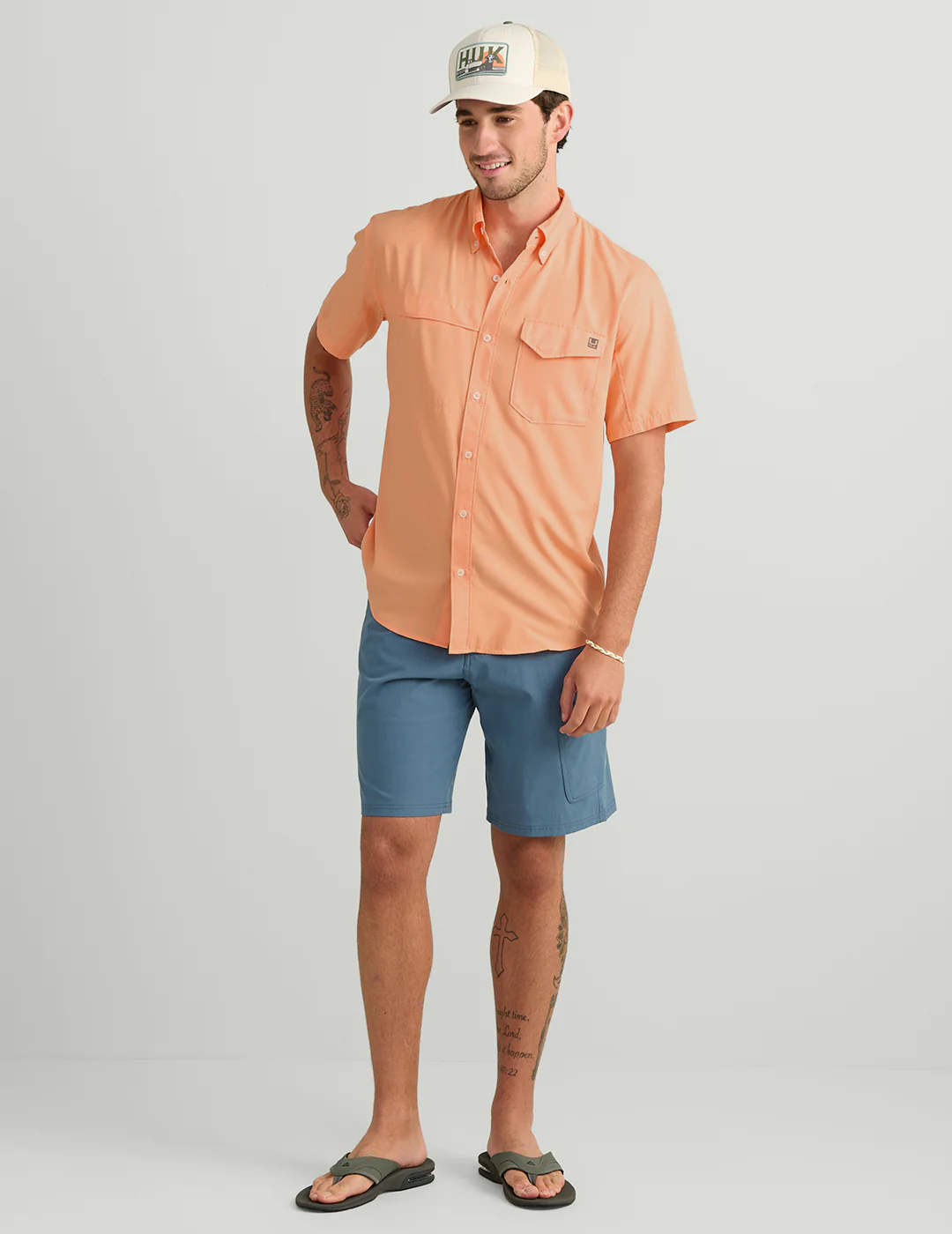 Tide Point Short Sleeve Button-Down - Coral Reef - Southern Belle Boutique