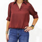 Wine Hi Lo Bubble Hem Blouse - Southern Belle Boutique
