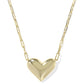 Ari Heart Statement Short Pendant Necklace - Gold Ivory Mother Of Pearl