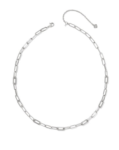 Bella Chain Necklace Silver White Cz