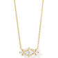 Lindy Rae Elisa Short Pendant Necklace Gold White Crystal