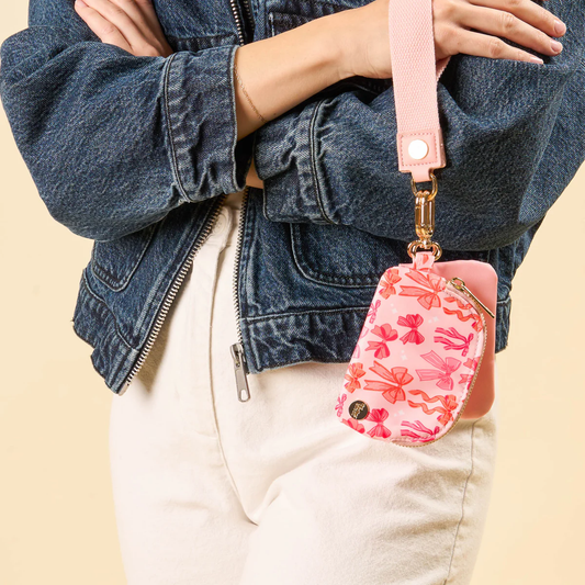 Dynamic Duo Pouch Wristlet - Blushing Bows - Southern Belle Boutique