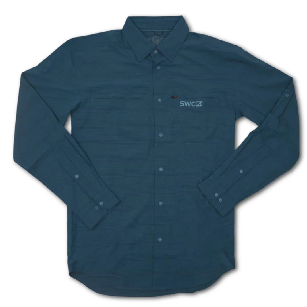 Oysterman L/S Button Up Shirt - Steel Blue - Southern Belle Boutique