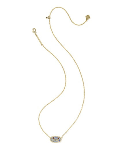 Elisa Usa Short Pendant Necklace Gold Red White Blue Star Illusion - Southern Belle Boutique