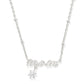 Mom Crystal Short Pendant Necklace Silver