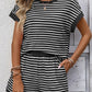 Black Striped Short Set - Southern Belle Boutique