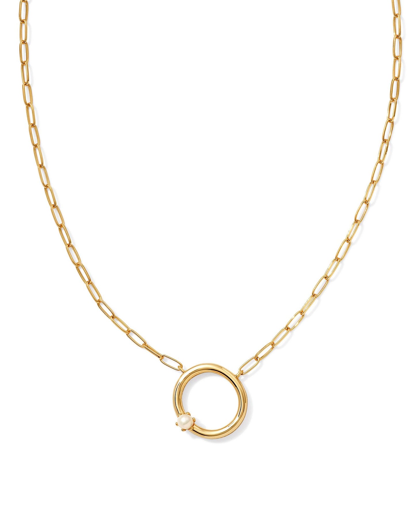Pearl Initial O Short Pendant Necklace - Gold - Southern Belle Boutique