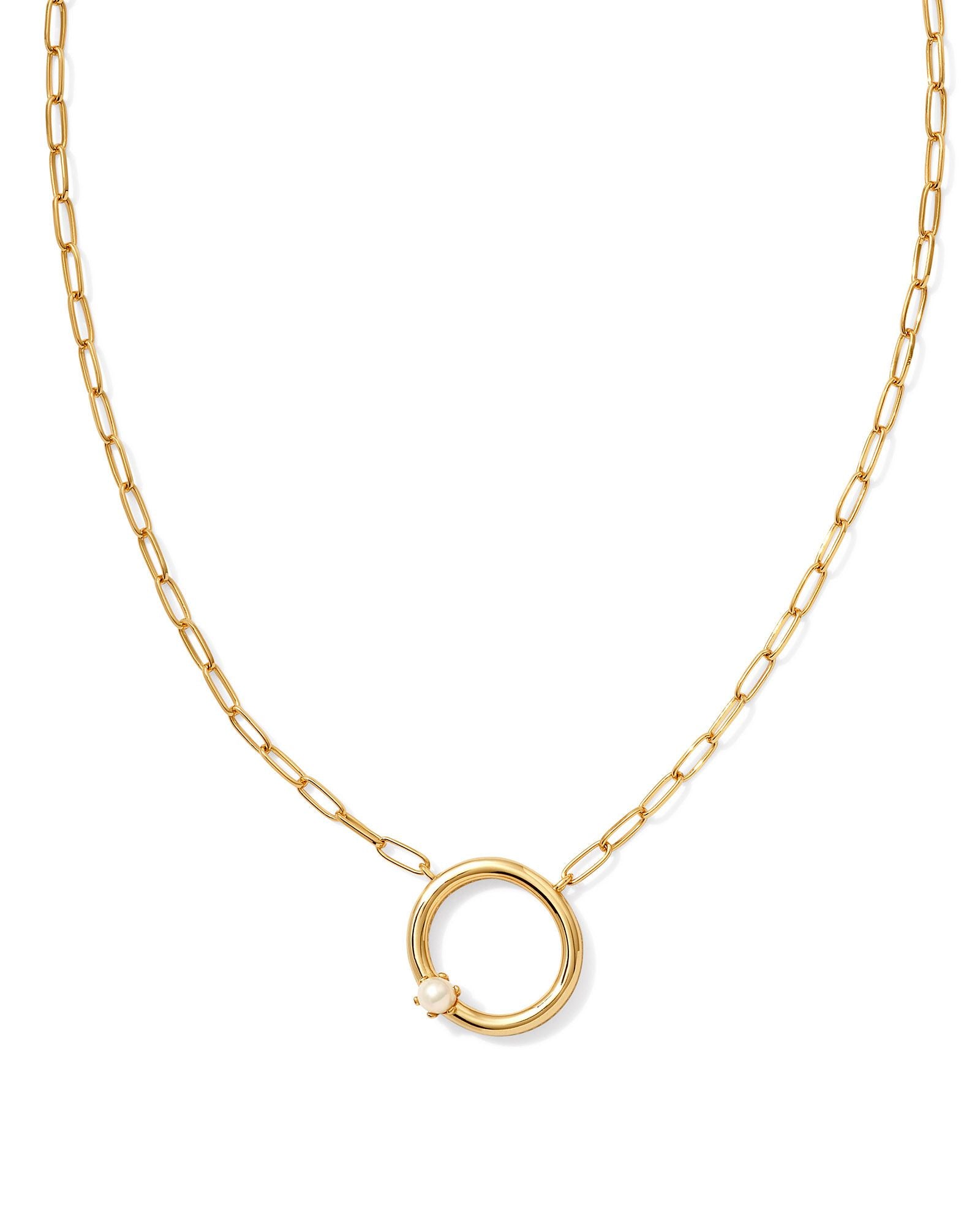 Pearl Initial O Short Pendant Necklace - Gold - Southern Belle Boutique
