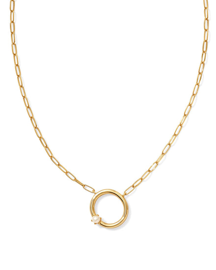 Pearl Initial O Short Pendant Necklace - Gold - Southern Belle Boutique