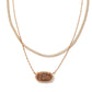 Elisa Herringbone Multistrand Necklace Rose Gold Rose Gold Drusy - Southern Belle Boutique