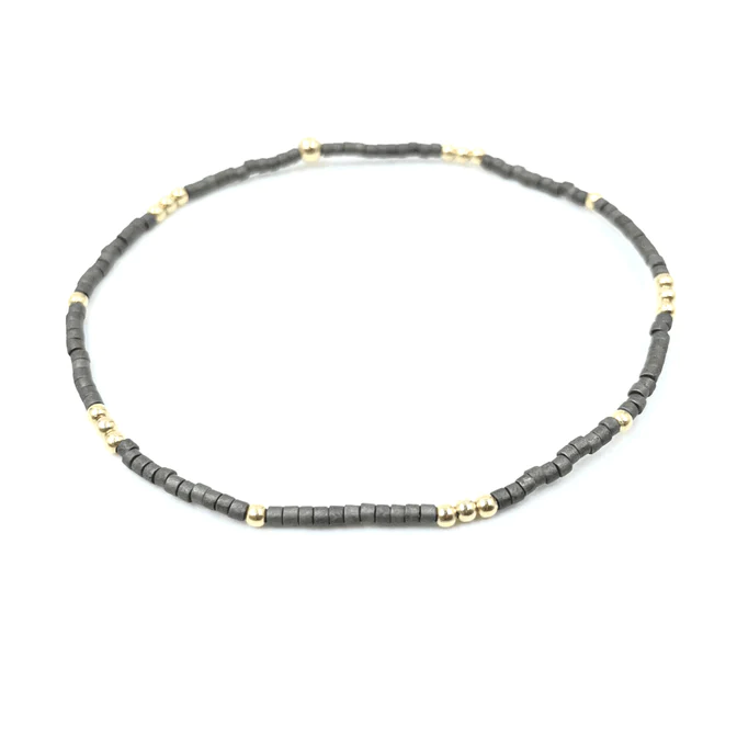 Newport Bracelet in Graphite + Gold - Southern Belle Boutique