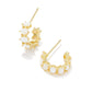 Cailin Crystal Huggie Earrings Gold Ivory Mother Of Pearl - Southern Belle Boutique