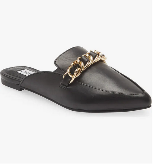 Faine Black Leather Mule - Southern Belle Boutique