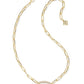 Emery Link And Chain Necklace - Gold White Crystal