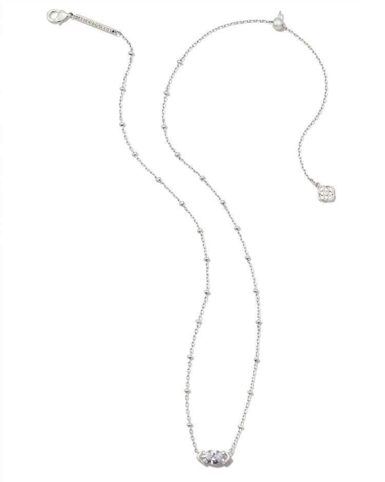 Genevieve Satelitte Short Pendant Necklace Silver White - Southern Belle Boutique