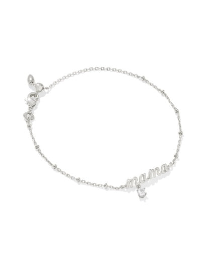 Mama Crystal Delicate Chain Bracelet Silver - Southern Belle Boutique