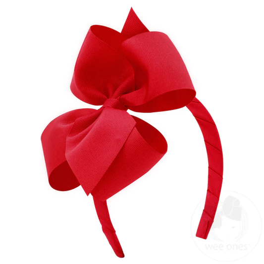 Mini King Classic Red Bow Headband - Southern Belle Boutique