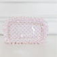 Large Clear Pouch - Pink Polka Stripe - Southern Belle Boutique