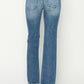 Mid Rise Gray Hem Bootcut Jeans