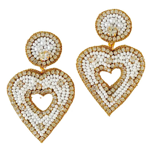 Pearl Open Heart Earrings - Southern Belle Boutique