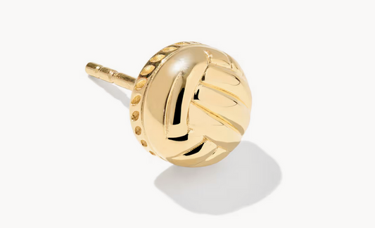 Volleyball 18k Yellow Gold Vermeil Single Stud Earring - Southern Belle Boutique