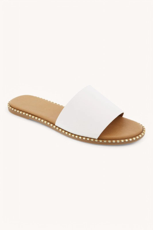 Gatheth Sandal - White Gold