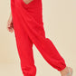 Red Washed Paneled Knit Joggers