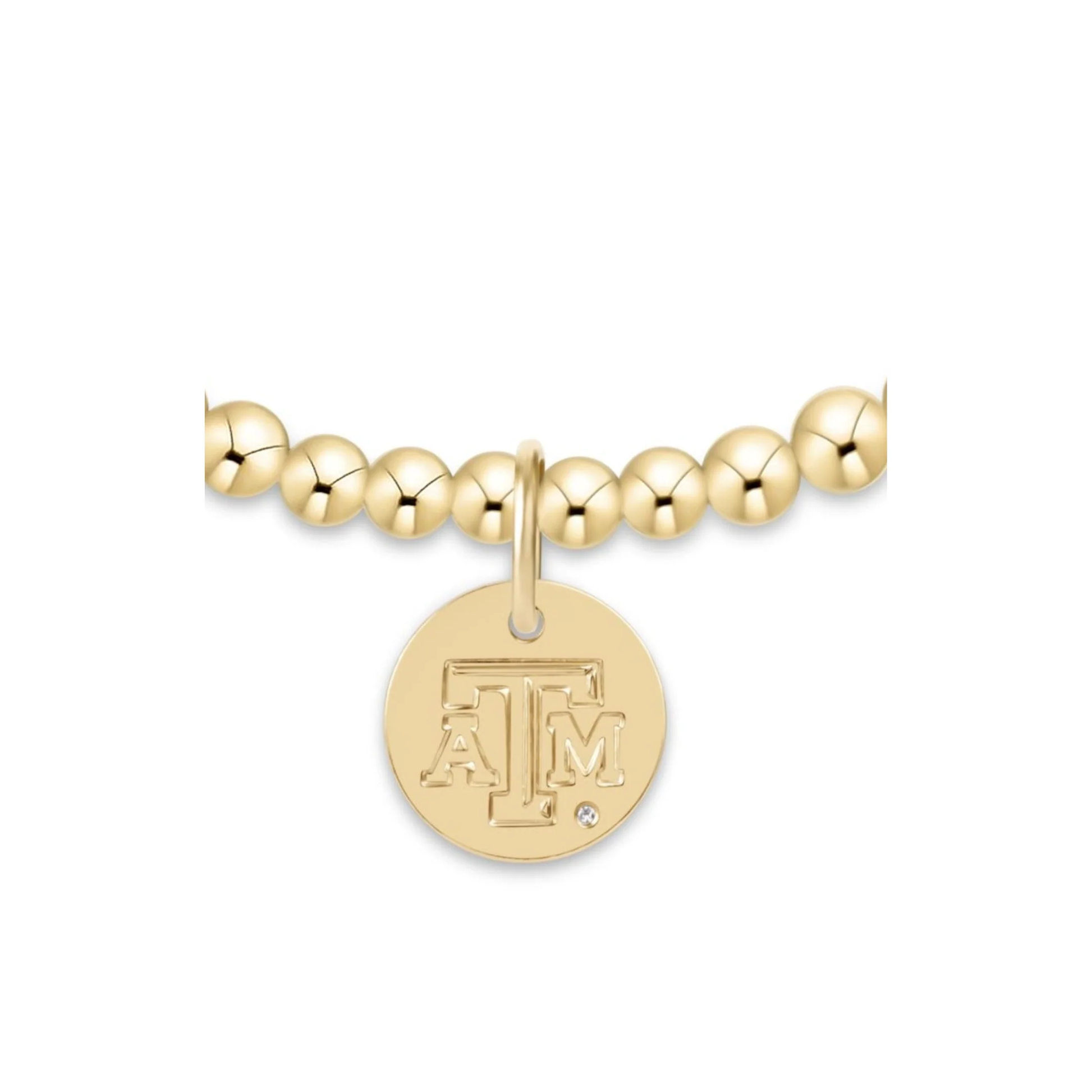 Classic Gold 3mm Bracelet - Texas A&M Disc - Southern Belle Boutique