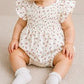 Cherry Ivory Linen Romper