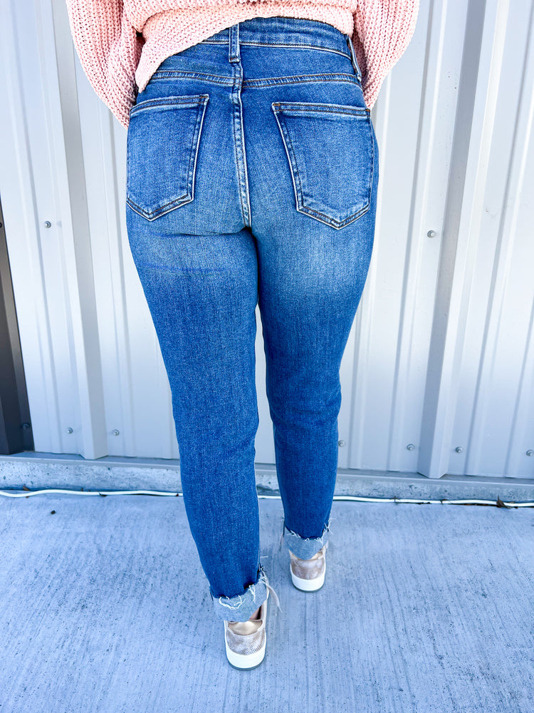 High Rise Slim Girlfriend Jeans - Southern Belle Boutique