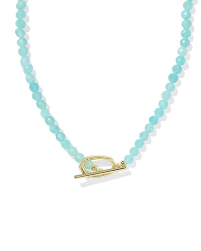 Sylvia Strand Necklace Gold Teal Amazonite - Southern Belle Boutique
