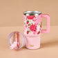 20 oz Lifestyle Flip Straw Tumbler-Rose Garden