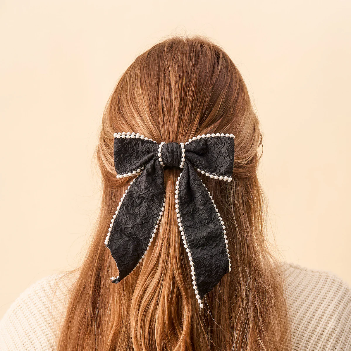 Black Pearl Hair Bow - Southern Belle Boutique