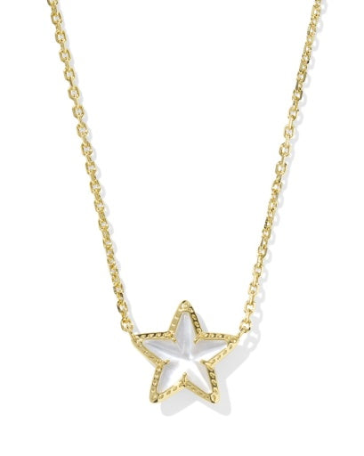 Cassidy Short Pendant Necklace - Gold Ivory Mother Of Pearl
