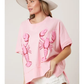 Sequin Crawfish Pink Tee - Southern Belle Boutique